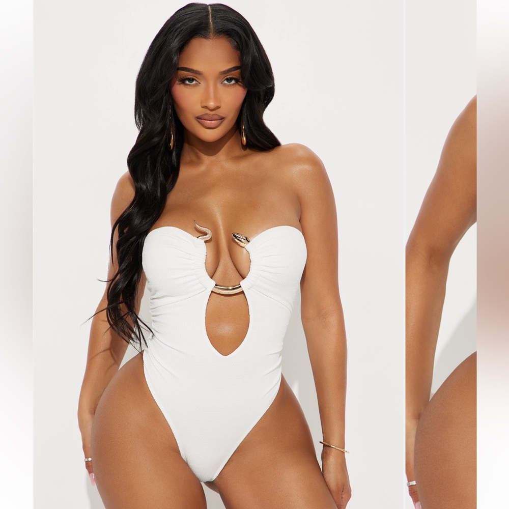 Fashion Nova White One Piece Swimsuit